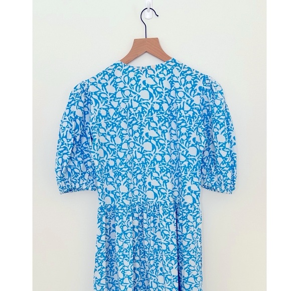 OLIPHANT Tuckernuck Canary Blue White Floral
Maxi Cotton Block Print Dress - Picture 8 of 12